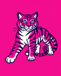 Bold Pink Tiger Portrait Rug