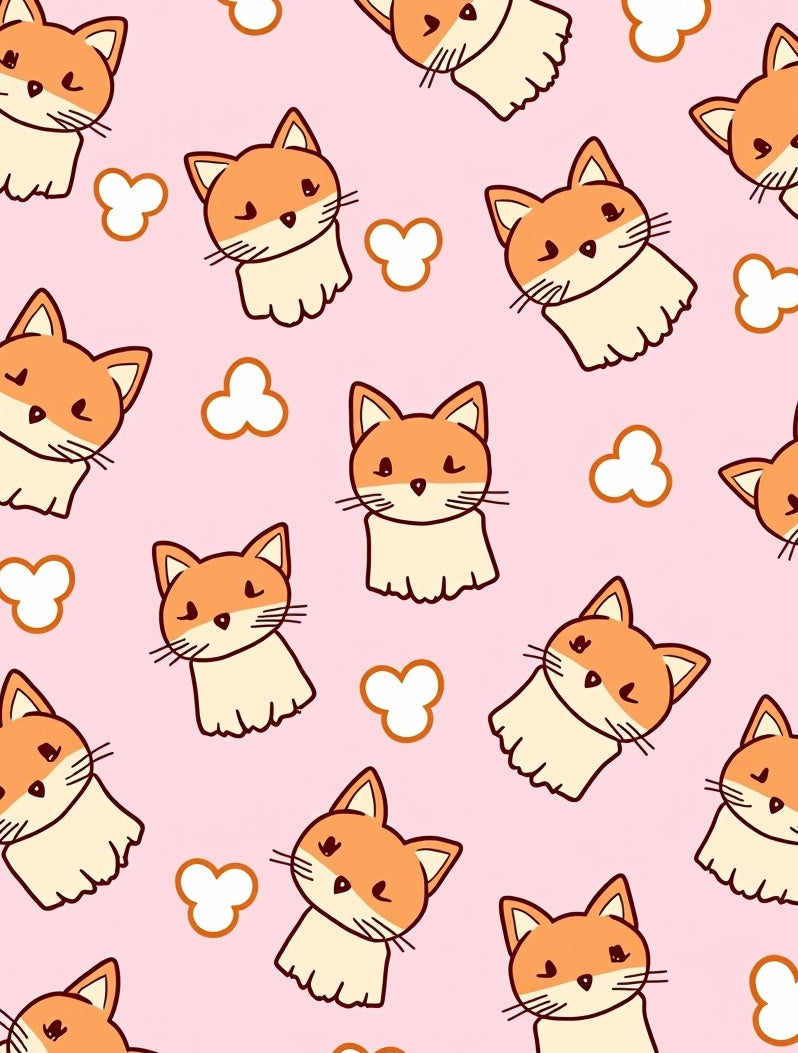 Cute Orange Fox Cub Hearts Rug