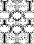 Black White Organic Vine Scroll Rug