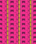Pink Yellow Vertical Stripe Deco Rug