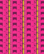 Pink Yellow Vertical Stripe Deco Rug