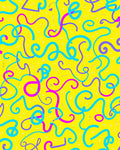 Bright Yellow Swirling Confetti Lines Rug