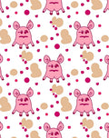 Pink monster polka dot scattered blobs Rug