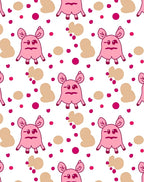 Pink monster polka dot scattered blobs Rug