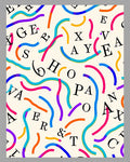 Abstract Confetti Letter Scatter Rug