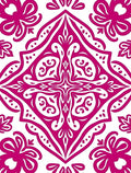 Vibrant Magenta Floral Medallion Rug