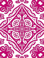 Vibrant Magenta Floral Medallion Rug