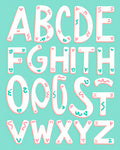 Whimsical Pink Teal Alphabet Letters Rug