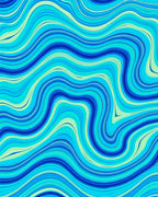 Aqua Blue Swirling Marbled Lines Rug