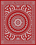 Bold Red Floral Medallion Rug
