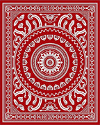 Bold Red Floral Medallion Rug