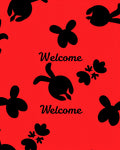 Red Black Whimsical Turtle Collection Rug