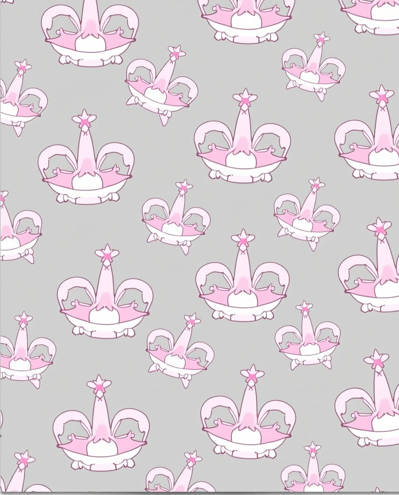 Pink Crown Repeating Pattern Rug