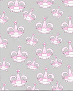 Pink Crown Repeating Pattern Rug