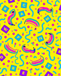 Bright Yellow Playful Alphabet Curvy Rug