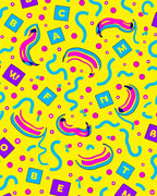 Bright Yellow Playful Alphabet Curvy Rug