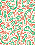 Groovy Red Green Organic Swirl Rug