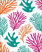 Vibrant Coral Fin Garden Artwork Rug