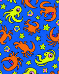 Whimsical Ocean Creatures Yellow Orange Rug