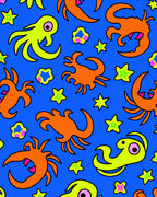 Whimsical Ocean Creatures Yellow Orange Rug