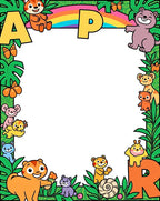 Jungle Friends Rainbow Border Rug