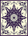 Deep Plum Starburst Mandala Art Rug