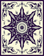 Deep Plum Starburst Mandala Art Rug