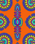 Vibrant Orange Mandala Medallion Fabric Rug