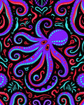 Purple Octopus Tentacle Swirl Colorful Rug