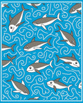Oceanic Blue Dolphin Swirls Rug