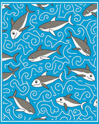 Oceanic Blue Dolphin Swirls Rug