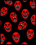 Fierce Red Scary Face Collage Rug
