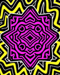 Vibrant Pink Geometric Starburst Background Rug