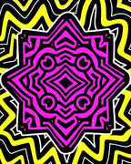Vibrant Pink Geometric Starburst Background Rug