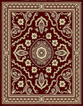 Crimson Cream Floral Ornamental Rug