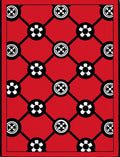 Crimson Lattice Floral Medallion Rug