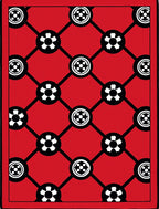 Crimson Lattice Floral Medallion Rug