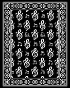 Black and white treble clef notes Rug