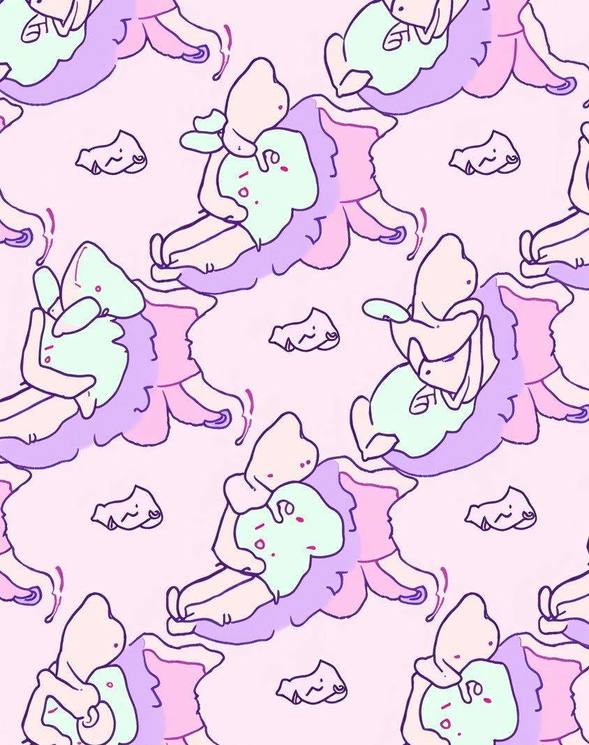 Pastel Cloud Figures Embrace Rug
