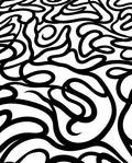 Bold Black Swirls Abstract Rug