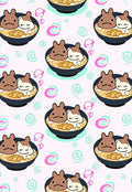Cute Twin Animals Ramen Bowl Rug