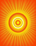 Radiant Orange Yellow Sunburst Rug