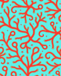 Coral Branch Red And Aqua Rug