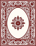 Deep Red Floral Oval Traditional Rug