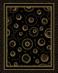 Golden Celestial Orbs Black Rug