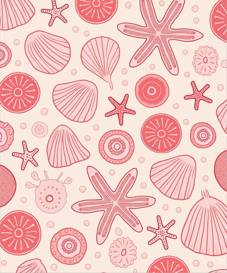 Coral Shell Starfish Scatter Rug
