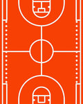 Orange White Court Lines Rug