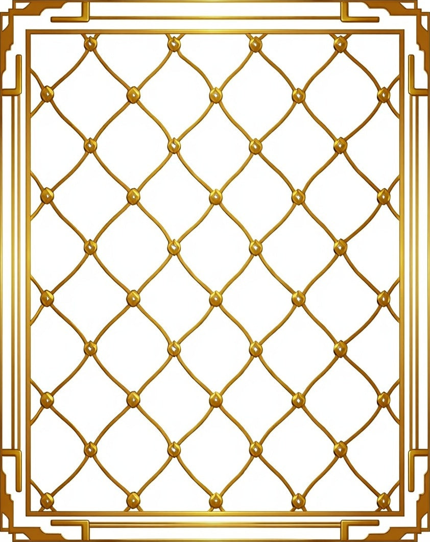 Golden Interlocking Diamond Lattice Rug