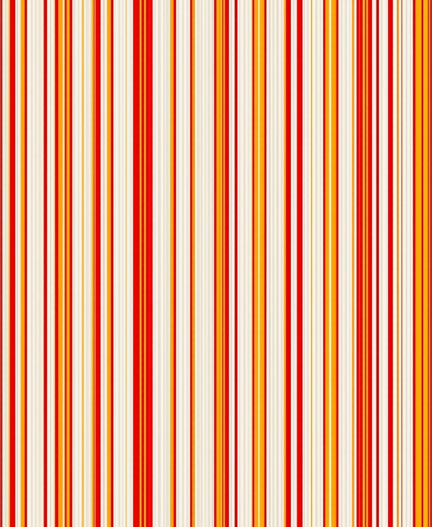 Vibrant Orange Red Stripe Collection Rug