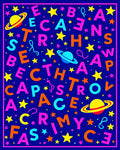 Colorful Space Stars Alphabet Rug